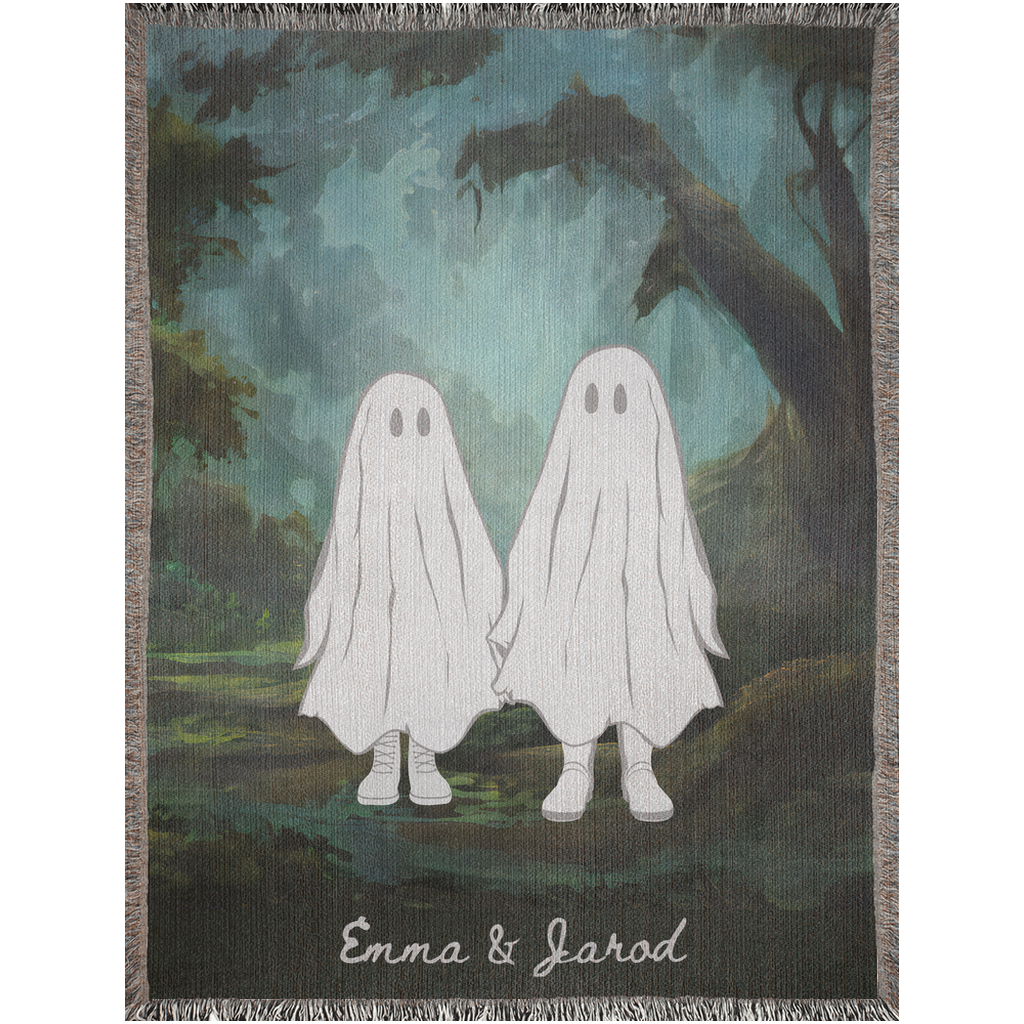 Sheet Ghost Couple - Personalized 100% Cotton Woven Blanket