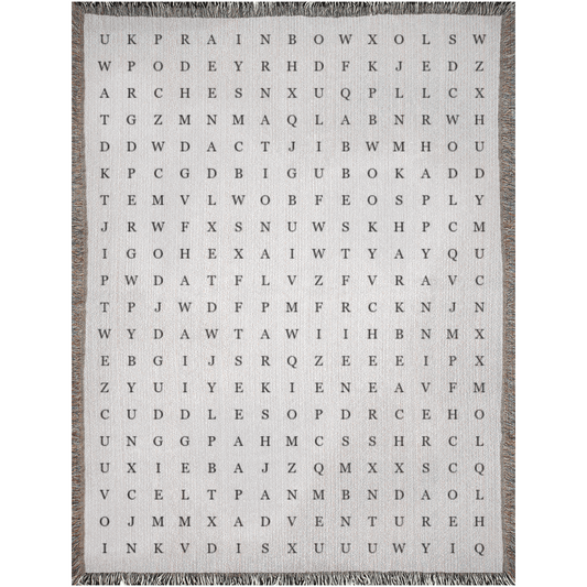 Custom Word Search Puzzle 100% Woven Cotton Blanket