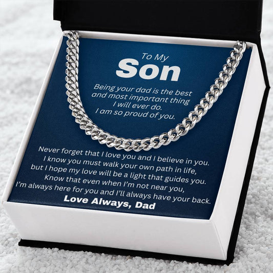Son, I'm Always Here for You - Cuban Chain Gift