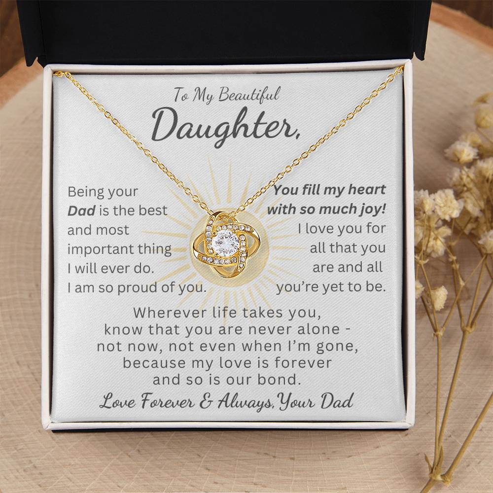 Daughter, You Are Never Alone - Genuine CZ Pendant Necklace Gift