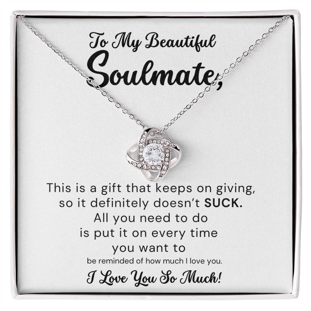 Soulmate, The Gift that Keeps on Giving - Genuine CZ Pendant Necklace Gift Box