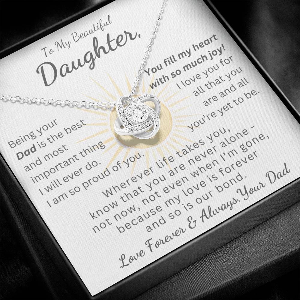 Daughter, You Are Never Alone - Genuine CZ Pendant Necklace Gift