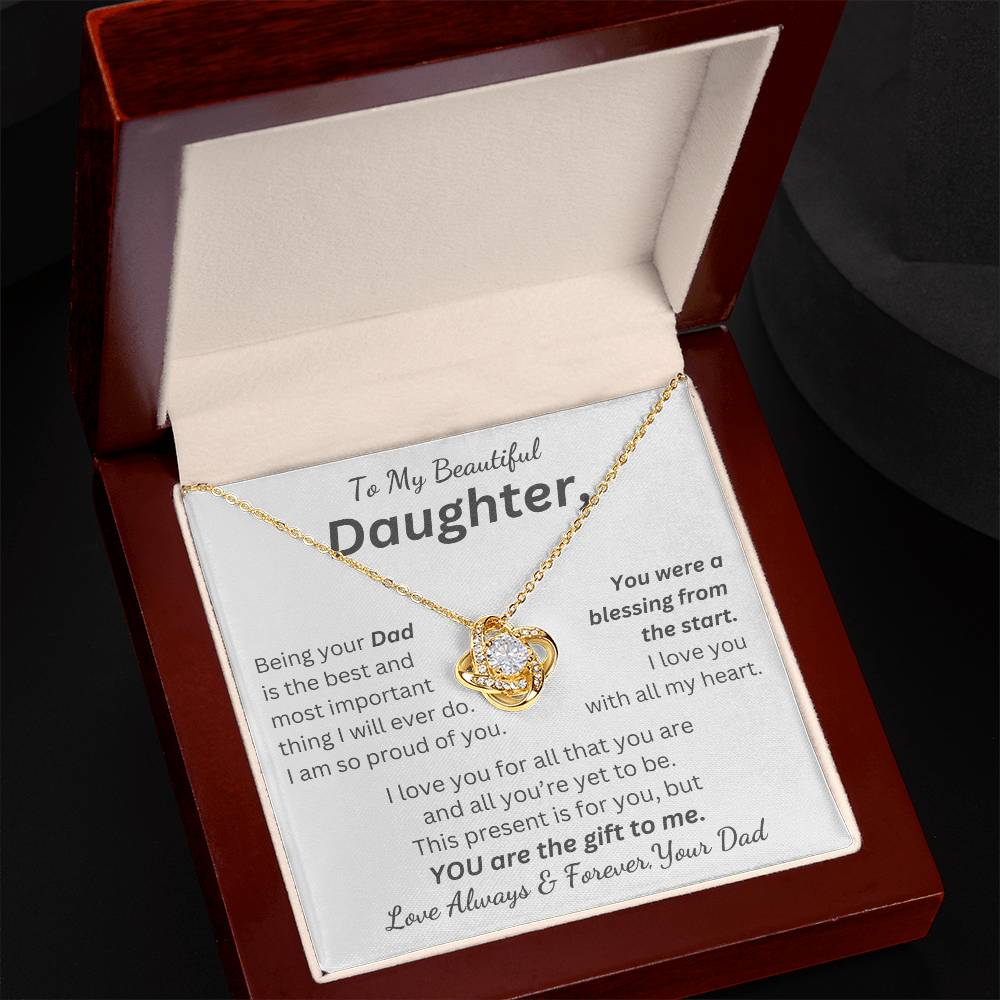 Daughter, You are the Gift to Me - Genuine CZ Necklace