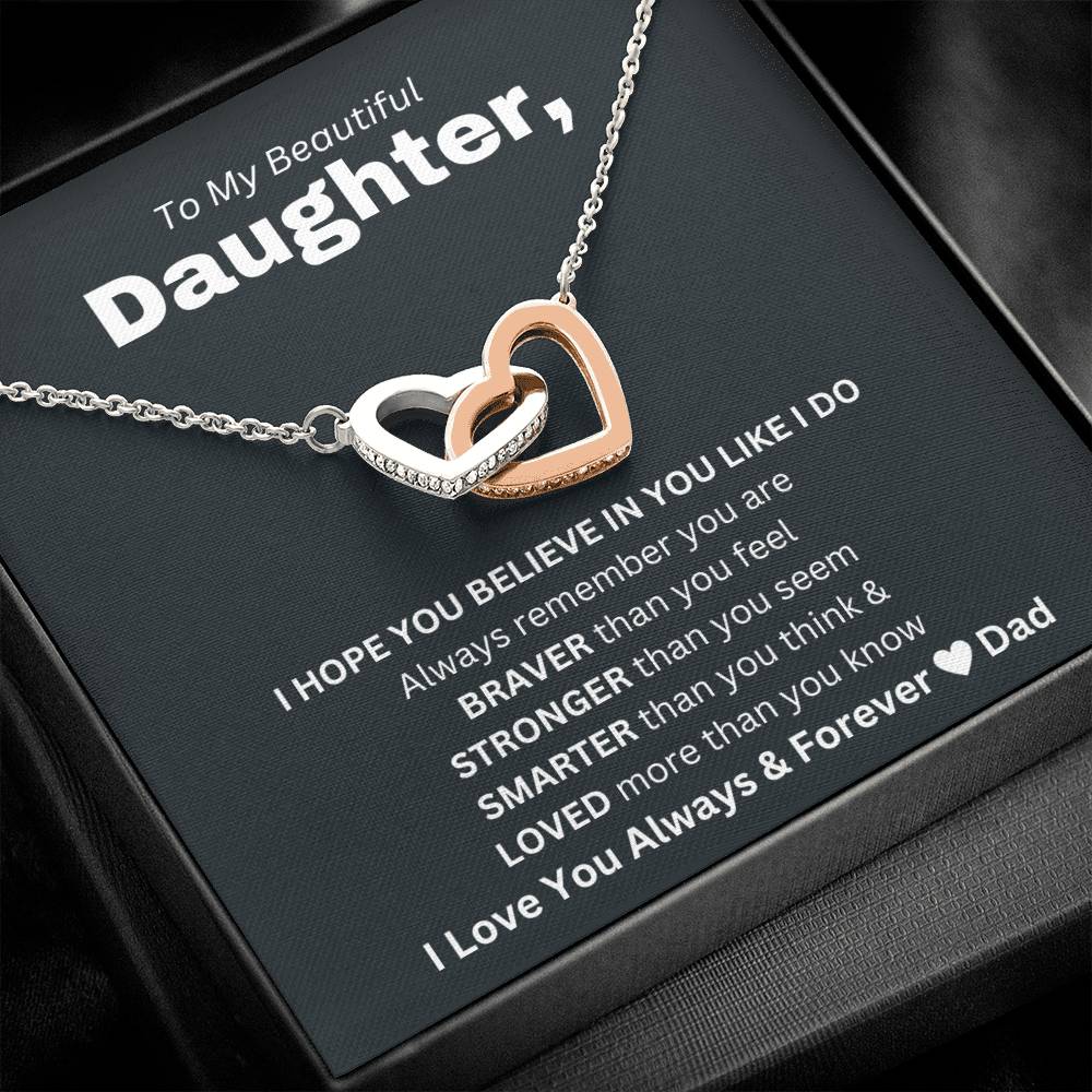 Daughter, I Hope You Believe in You Like I Do - Genuine CZ Necklace Gift