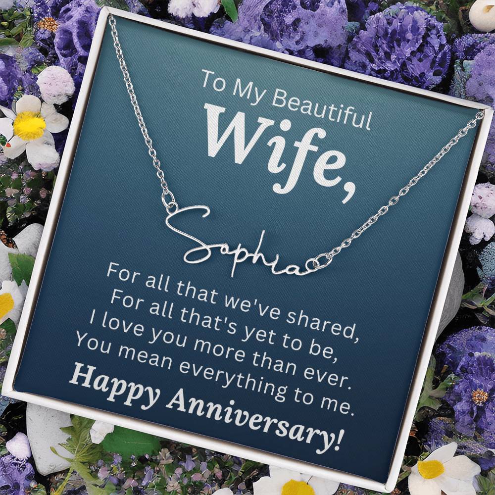 For All that We've Shared... Custom Name Necklace - Anniversary Gift