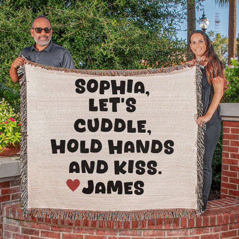 Let's Cuddle - Custom Cotton Woven Blanket