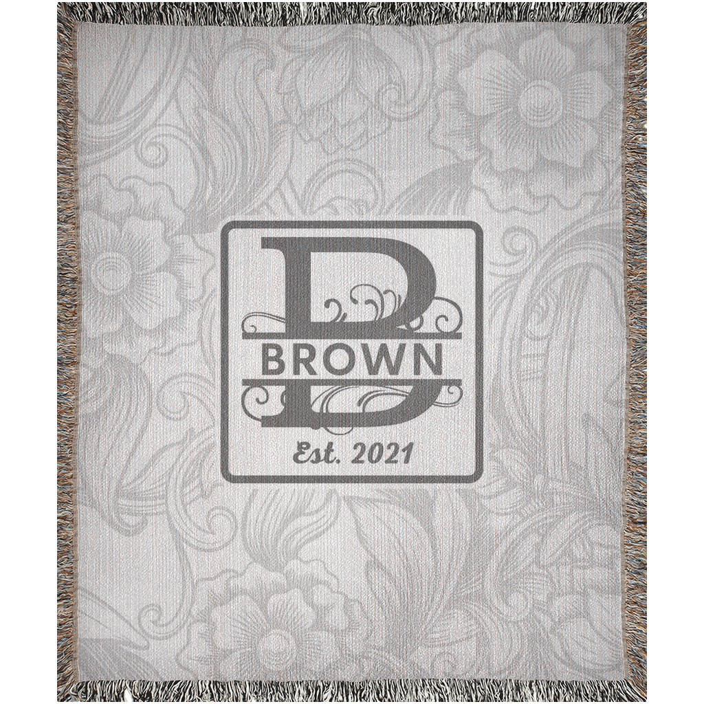 Personalized Throw Blanket with Floral Background